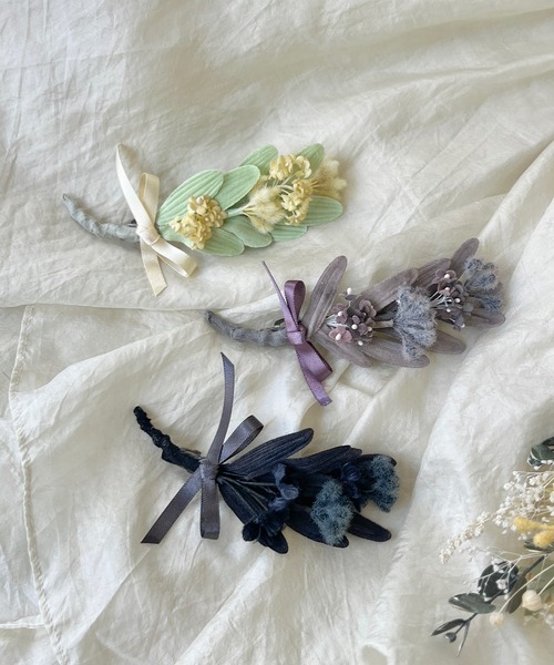 エムスール　m.soeur コサージュ　ヘアクリップ　イヤリング　まとめ売り m.soeur（エムスール） ヘアクリップ ミモザの花束バレッタ : ZOZOTOWN