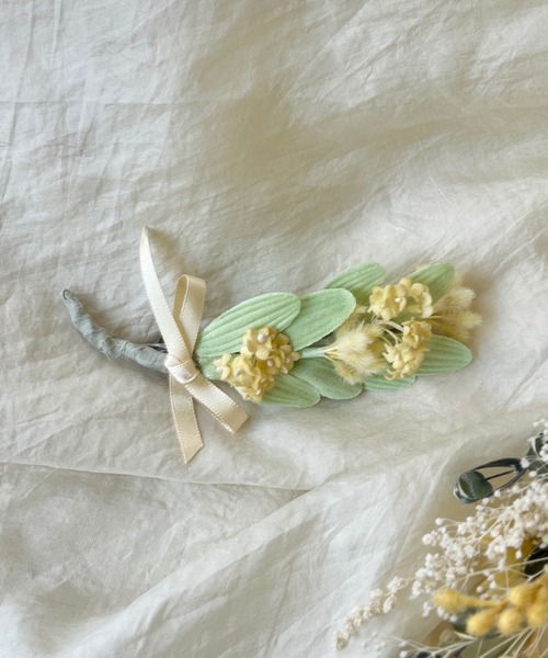 m.soeur（エムスール） ヘアクリップ ミモザの花束バレッタ : ZOZOTOWN