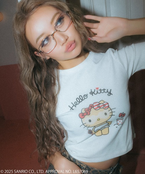 tシャツ 「Sanrio characters/サンリオキャラクターズ」ハローキティ日焼けキティちびTシャツ レディース Sanrio characters/サンリオキャラクターズ】ハローキティ