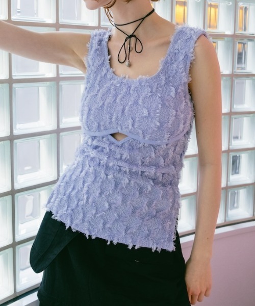 Fluffy Cutout Top/フラッフィーカットアウトトップ レディース