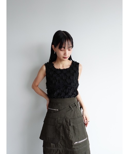 トップス sahara Fluffy Cutout Top Fluffy Cutout Top/フラッフィーカットアウトトップ（その他