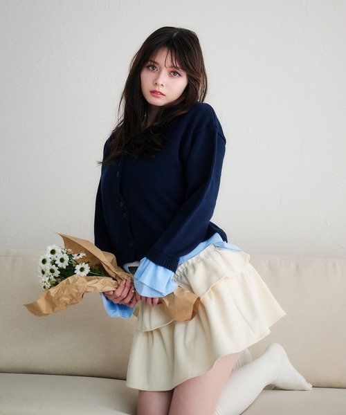 新作 FUPEL シャツドッキングカーディガン fupel カーディガン shirt docking cardigan /シャツドッキング