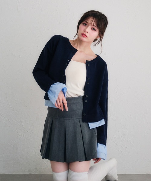 新作 FUPEL シャツドッキングカーディガン fupel カーディガン shirt docking cardigan /シャツドッキング
