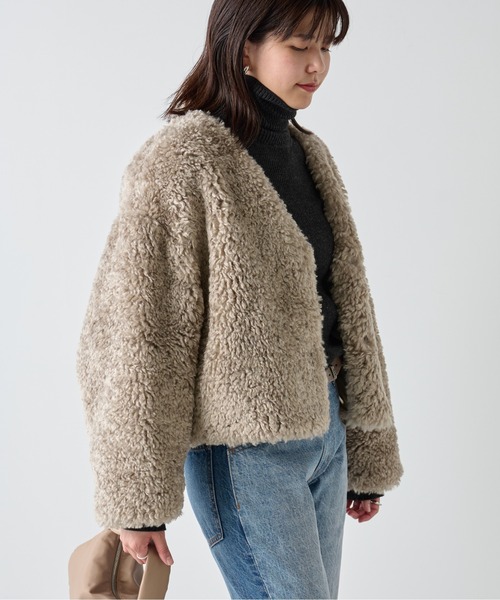 【gallardagalante】ベージュ ノーカラージャケット GALLARDAGALANTE（ガリャルダガランテ） ノーカラージャケット FREE