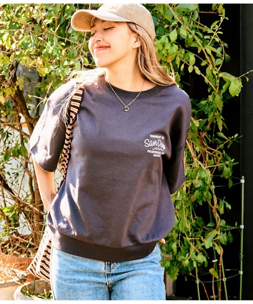 anap mimpi（アナップミンピ） tシャツ ガーゼ裏毛 サークル SURF刺繍