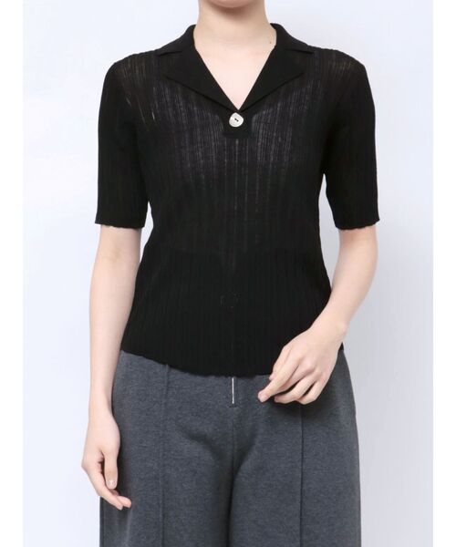 tシャツ シアーカラーネックシニットプルオーバー レディース LAGUNAMOON tシャツ シアーカラーネックシニットプルオーバー