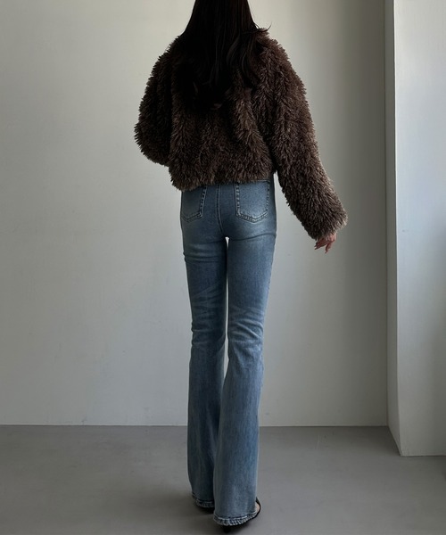 Louere ジーンズ デニム デニムパンツ ストレッチフレアデニム