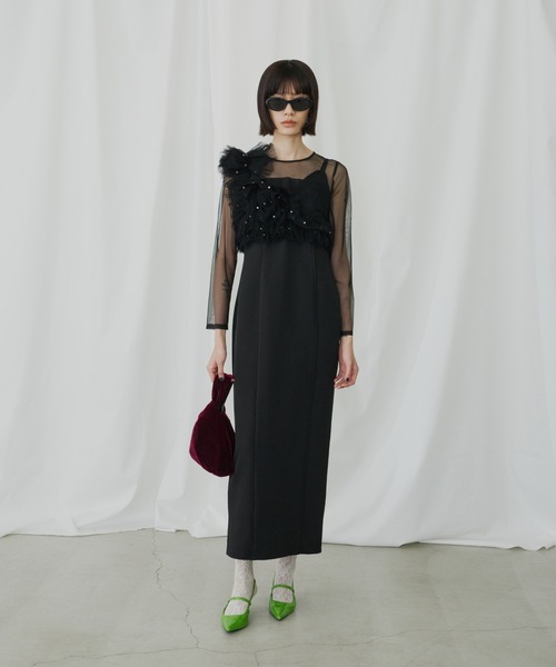 ANDRESD ドレス パールビスチェドレス / pearl bustier dress