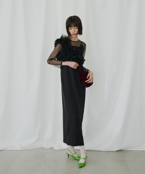 ANDRESD ドレス パールビスチェドレス / pearl bustier dress