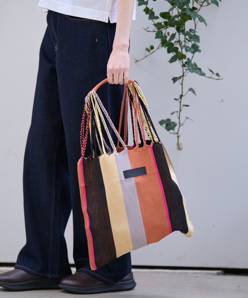 【存在感】MoonBird　ムーンバード　ハンモッグバック　トートバック　織り柄 MAISON mou トートバッグ 「Moon Bird/ムーンバード」手織りの