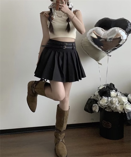 Dream garden（ドリームガーデン） スカート ウエスト2本ベルト付き