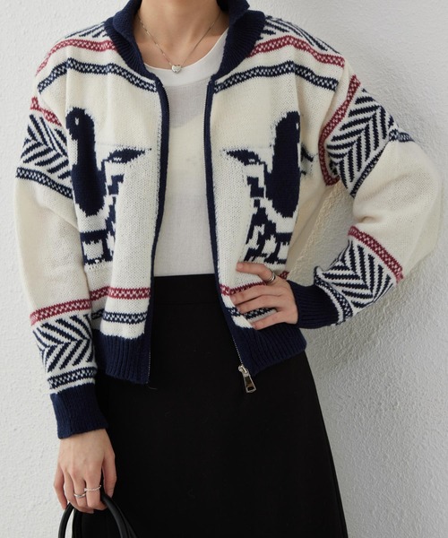 「MAISON DE THERESE」 ニットカーディガン FREE ネイビー レディース_画像5