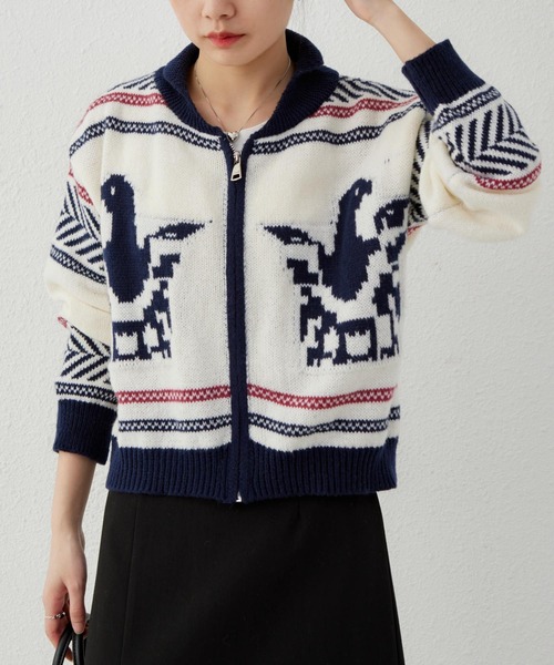 「MAISON DE THERESE」 ニットカーディガン FREE ネイビー レディース_画像7