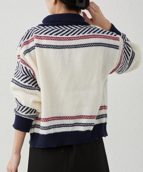 「MAISON DE THERESE」 ニットカーディガン FREE ネイビー レディース_画像9