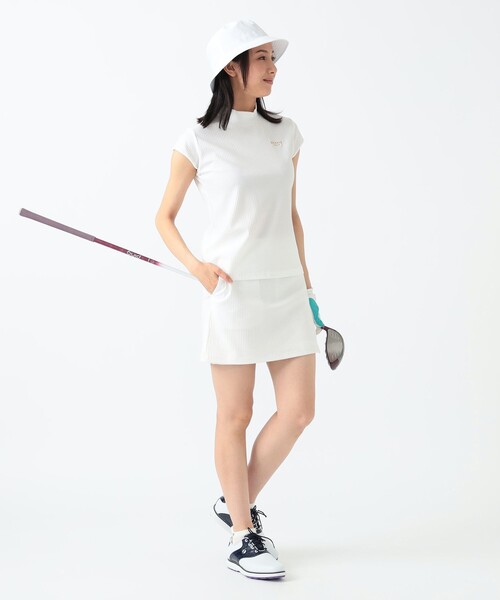 tシャツ PURPLE LABEL / フレンチスリーブ モックネックシャツ レディース BEAMS GOLF tシャツ PURPLE LABEL / フレンチスリーブ モック