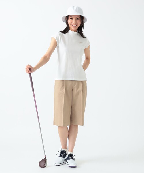 tシャツ PURPLE LABEL / フレンチスリーブ モックネックシャツ レディース BEAMS GOLF tシャツ PURPLE LABEL / フレンチスリーブ モック