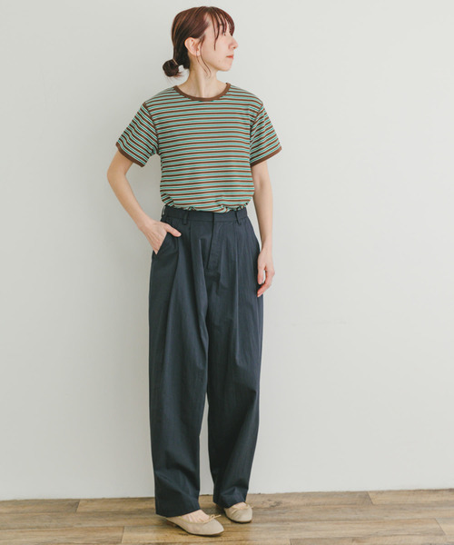 ハニカムワッフルボーダーTシャツ ITEMS URBANRESEARCH tシャツ ハニカムワッフルボーダーTシャツ