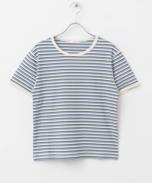 ハニカムワッフルボーダーTシャツ ITEMS URBANRESEARCH tシャツ ハニカムワッフルボーダーTシャツ