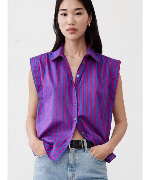 ブラウス シャツ BANANA REPUBLIC FACTORY STORE　　ソフトギャザーボイルシャツ レディース