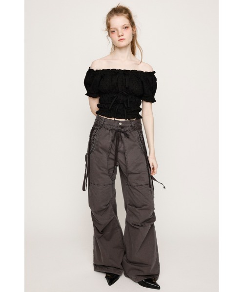 SLY TUCK WIDE WOBEN PT サイズ2（M、Lサイズ相当） SLY スラックス パンツ TUCK WIDE WOVEN PT タック ワイド