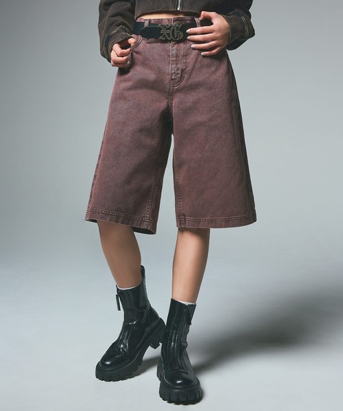 X-girl（エックスガール） パンツ FADED HALF PANTS レディース