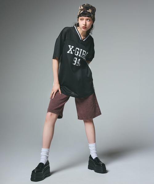 X-girl（エックスガール） パンツ FADED HALF PANTS レディース