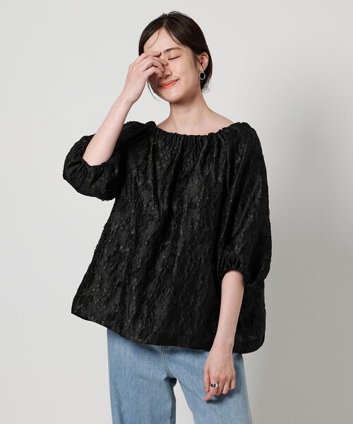 極美品 UNITED ARROWS ♡ フラワー ジャカード ブラウス UNITED ARROWS ブラウス シャツ フラワージャガード レディース