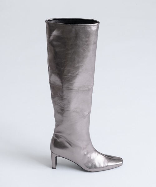 「LA BELLE ETUDE」 ロングブーツ S シルバー レディース_画像6
