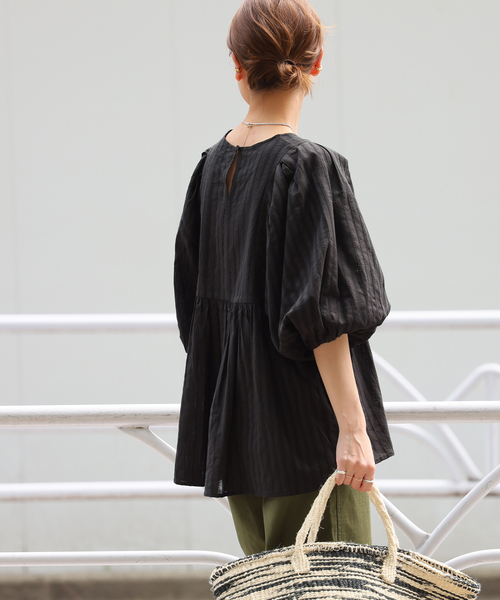 「JOURNAL STANDARD relume」 7分袖ブラウス FREE ブラック レディース JOURNAL STANDARD relume 「JOURNAL relume」 7分袖ブラウス