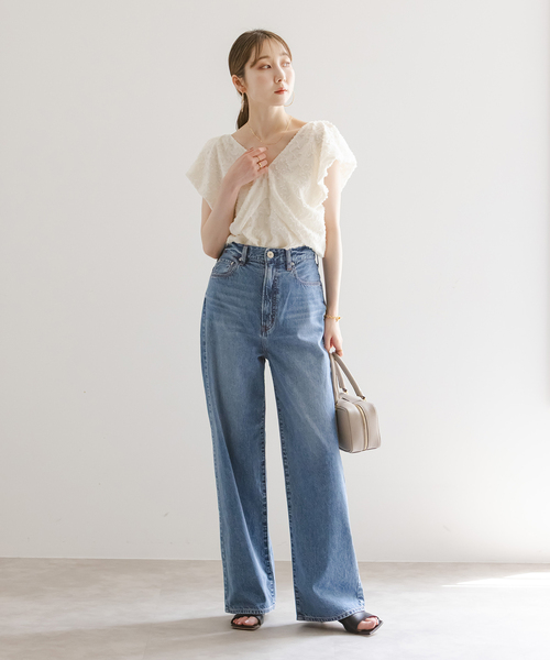 NOBLE（ノーブル） ブラウス シャツ 「洗える」レオパードジャガード