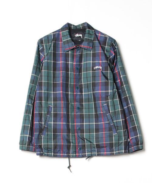 ステューシー コーチジャケット グリーン stussy ステューシー コーチジャケット 総柄 ストライプ アース