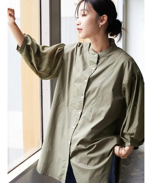 「CRAFT STANDARD BOUTIQUE」 7分袖ブラウス FREE カーキ レディース_画像4