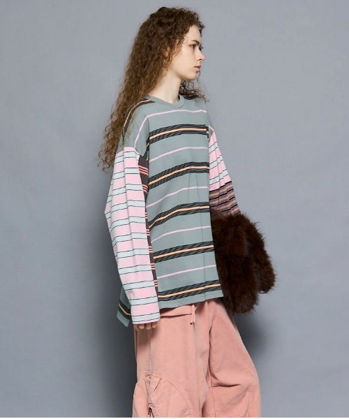 MAISON SPECIAL（メゾンスペシャル） tシャツ Multi Stripe Long