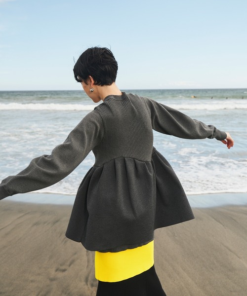OMMO（オーエムエムオー） カーディガン TUCK FLARE KNIT CD