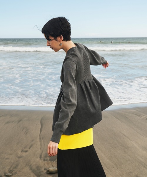 OMMO（オーエムエムオー） カーディガン TUCK FLARE KNIT CD