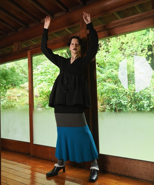 OMMO（オーエムエムオー） カーディガン TUCK FLARE KNIT CD