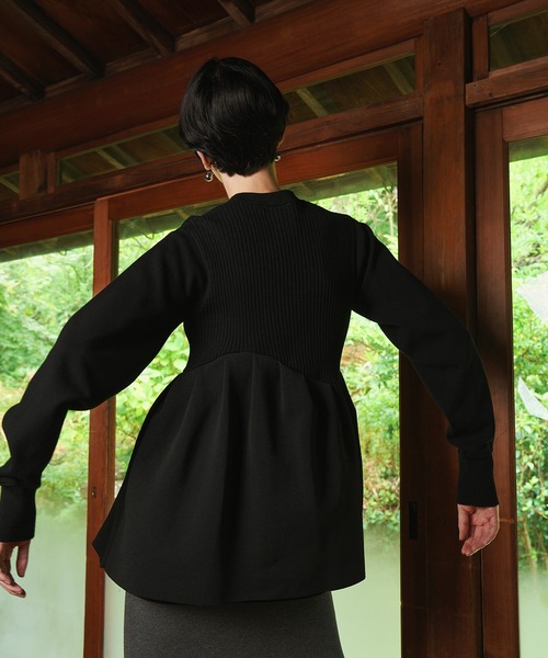 OMMO 長袖カーディガン OMMO（オーエムエムオー） カーディガン TUCK FLARE KNIT CD