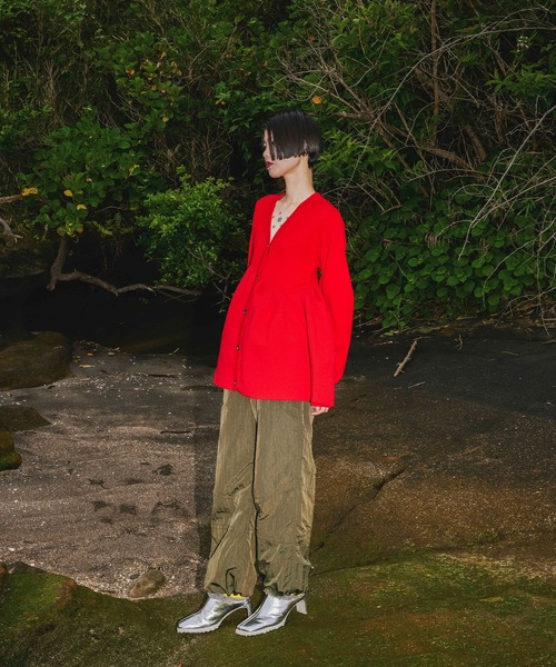 OMMO（オーエムエムオー） カーディガン TUCK FLARE KNIT CD