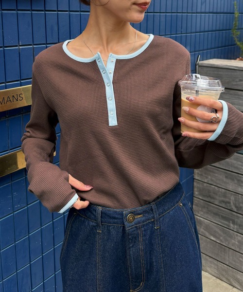 NOGLE ヘンリーネック tシャツ 「NOGLE/ノグル」ワッフルヘンリー