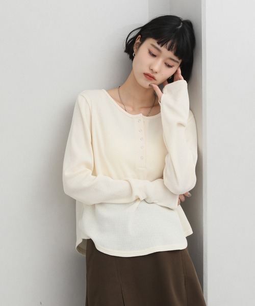NOGLE ヘンリーネック tシャツ 「NOGLE/ノグル」ワッフルヘンリー