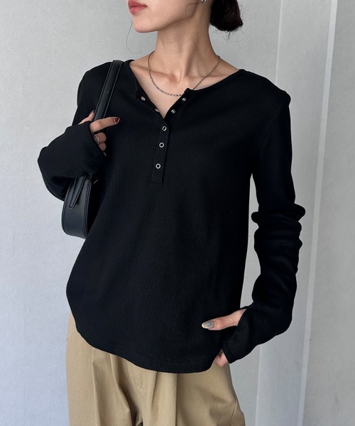 NOGLE ヘンリーネック tシャツ 「NOGLE/ノグル」ワッフルヘンリー