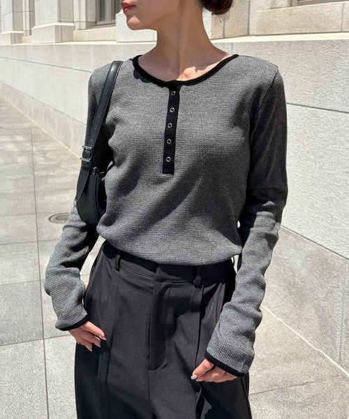 NOGLE ヘンリーネック tシャツ 「NOGLE/ノグル」ワッフルヘンリー