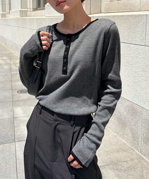 NOGLE ヘンリーネック tシャツ 「NOGLE/ノグル」ワッフルヘンリー