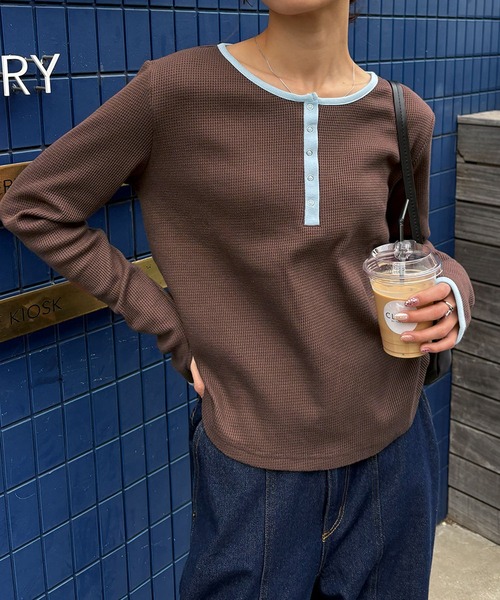NOGLE ヘンリーネック tシャツ 「NOGLE/ノグル」ワッフルヘンリー