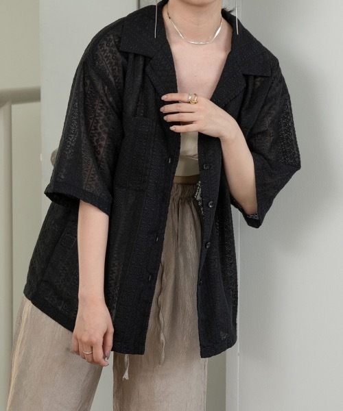 「lawgy」 半袖シャツ FREE ベージュ レディース_画像3