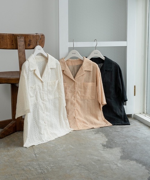 「lawgy」 半袖シャツ FREE ベージュ レディース_画像7