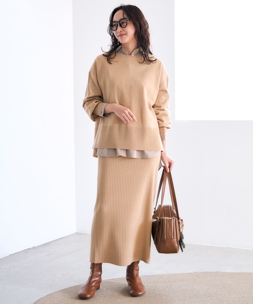 Elura（エルーラ） ロング スカート 毛玉しらずリブナロースカート
