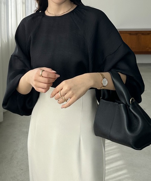 「Louere」 7分袖ブラウス SMALL モカ レディース_画像7