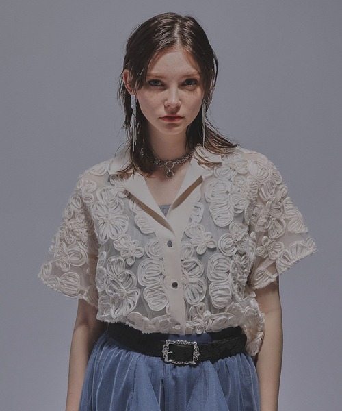 「HARE」 半袖シャツ FREE アイボリー レディース_画像5