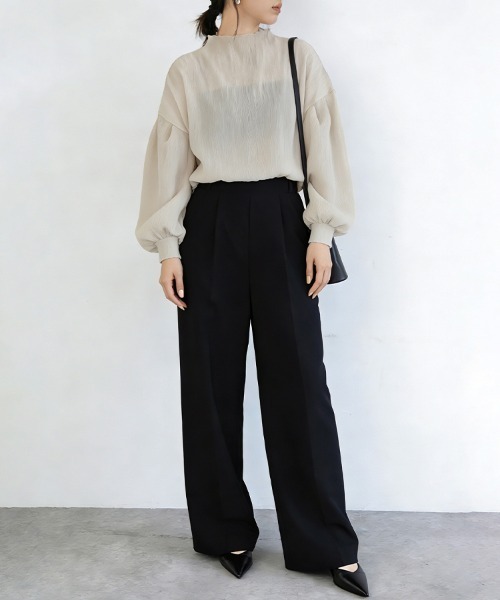 ブラウス シャツ パフスリーブシアーブラウス レディース : ZOZOTOWN